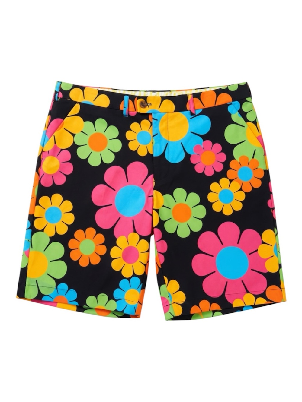 Loudmouth Men's Black Bold Neon Floral Print Shorts -Sz 40 W